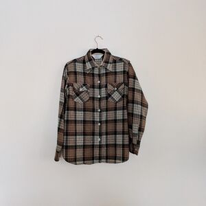 Vintage Woolrich Plaid Wool Button Up Shirt